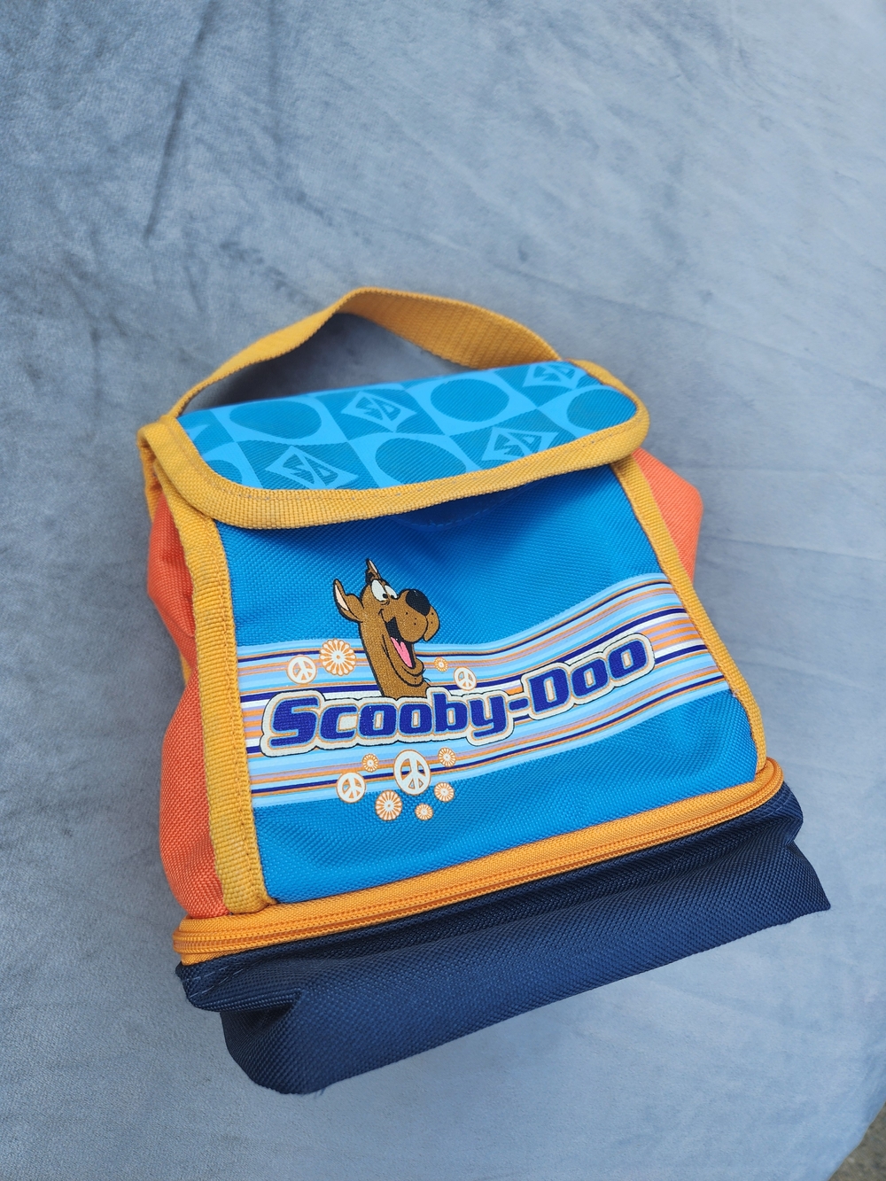 Vintage 2001 Scooby-Doo Dual Compartment Insulated Lunch Box Tote Bag Blue